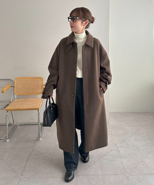 discoat 中空糸ベルテッドロングコート 見た目以上の軽さ/ユニセックス】中空糸ベルテッドロングコート