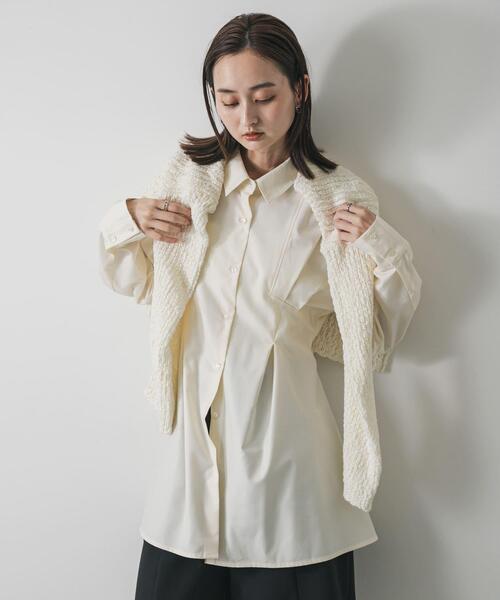 SENSE OF PLACE by URBAN RESEARCH（センスオブプレイスバイアーバンリサーチ）の「ウエストタックチュニックシャツ（シャツ/ブラウス・レディース・モカ/アイボリー/ライトブルー・ONE）」の21枚目の写真