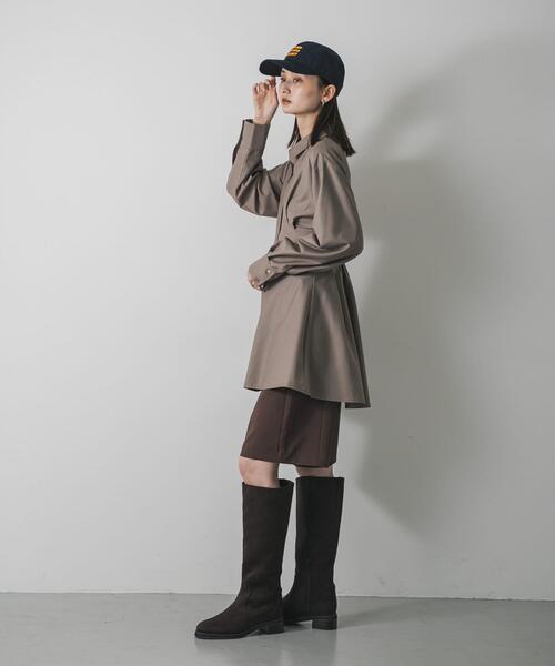 SENSE OF PLACE by URBAN RESEARCH（センスオブプレイスバイアーバンリサーチ）の「ウエストタックチュニックシャツ（シャツ/ブラウス・レディース・モカ/アイボリー/ライトブルー・ONE）」の6枚目の写真