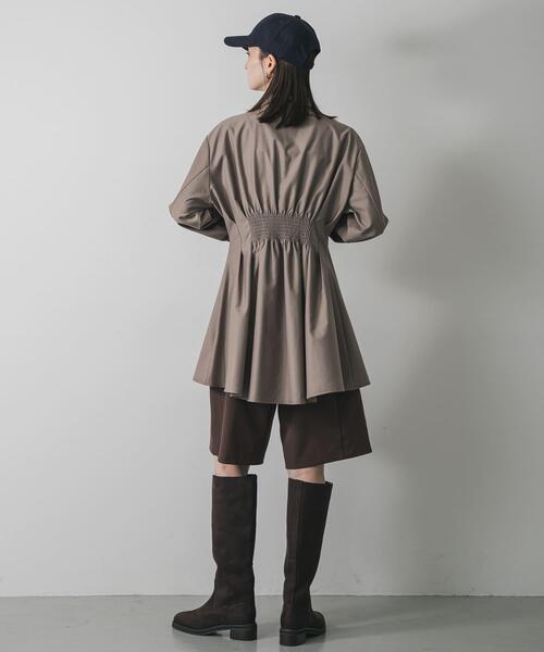 SENSE OF PLACE by URBAN RESEARCH（センスオブプレイスバイアーバンリサーチ）の「ウエストタックチュニックシャツ（シャツ/ブラウス・レディース・モカ/アイボリー/ライトブルー・ONE）」の7枚目の写真