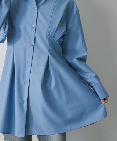 SENSE OF PLACE by URBAN RESEARCH（センスオブプレイスバイアーバンリサーチ）の「ウエストタックチュニックシャツ（シャツ/ブラウス・レディース・モカ/アイボリー/ライトブルー・ONE）」の11枚目の写真