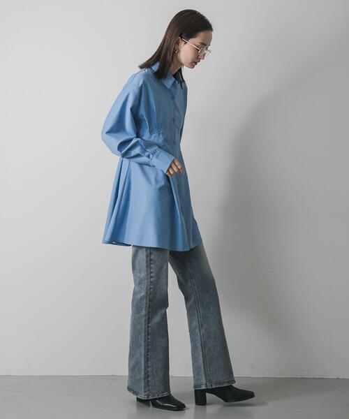 SENSE OF PLACE by URBAN RESEARCH（センスオブプレイスバイアーバンリサーチ）の「ウエストタックチュニックシャツ（シャツ/ブラウス・レディース・モカ/アイボリー/ライトブルー・ONE）」の12枚目の写真