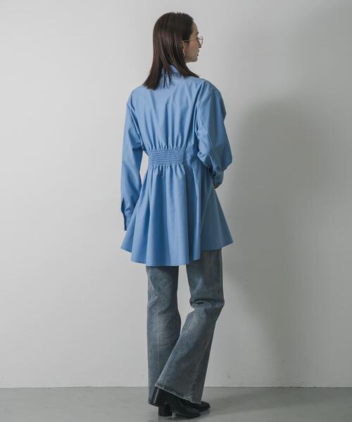SENSE OF PLACE by URBAN RESEARCH（センスオブプレイスバイアーバンリサーチ）の「ウエストタックチュニックシャツ（シャツ/ブラウス・レディース・モカ/アイボリー/ライトブルー・ONE）」の13枚目の写真
