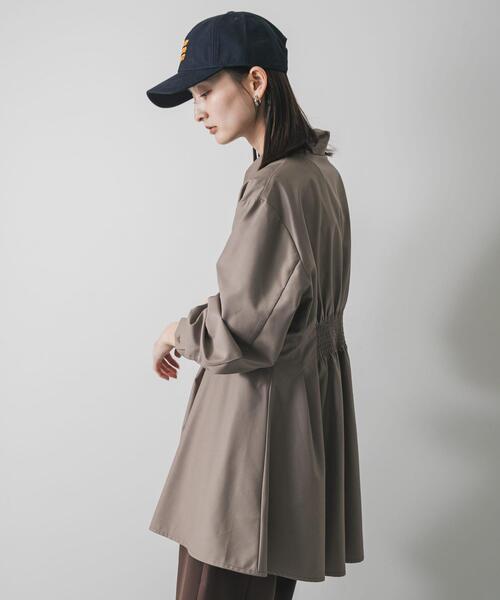 SENSE OF PLACE by URBAN RESEARCH（センスオブプレイスバイアーバンリサーチ）の「ウエストタックチュニックシャツ（シャツ/ブラウス・レディース・モカ/アイボリー/ライトブルー・ONE）」の3枚目の写真