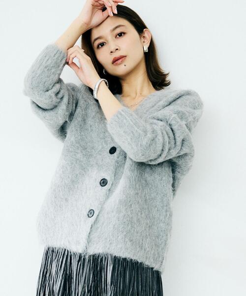 UNTITLED(アンタイトル)の「【ゆったり】アルパカ混シャギー カーディガン(カーディガン/ボレロ・レディース・ライトパープル/ライトブルー/グレー・02)」の5枚目の写真