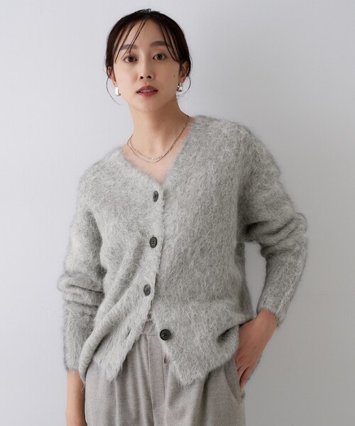 UNTITLED(アンタイトル)の「【ゆったり】アルパカ混シャギー カーディガン(カーディガン/ボレロ・レディース・ライトパープル/ライトブルー/グレー・02)」の7枚目の写真