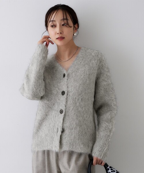 UNTITLED(アンタイトル)の「【ゆったり】アルパカ混シャギー カーディガン(カーディガン/ボレロ・レディース・ライトパープル/ライトブルー/グレー・02)」の8枚目の写真