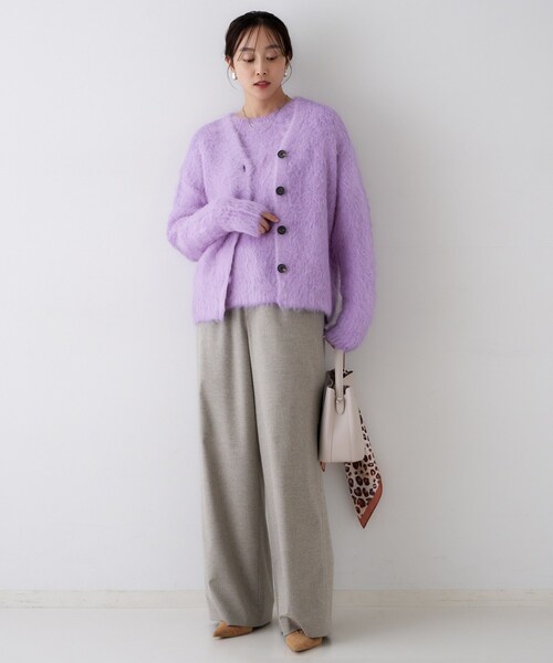 UNTITLED(アンタイトル)の「【ゆったり】アルパカ混シャギー カーディガン(カーディガン/ボレロ・レディース・ライトパープル/ライトブルー/グレー・02)」の15枚目の写真