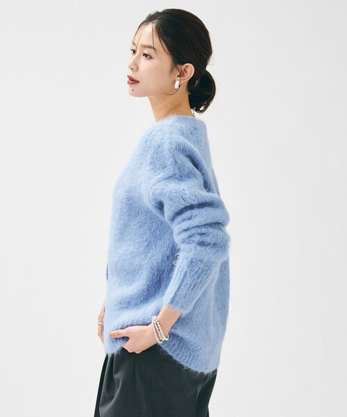 UNTITLED(アンタイトル)の「【ゆったり】アルパカ混シャギー カーディガン(カーディガン/ボレロ・レディース・ライトパープル/ライトブルー/グレー・02)」の18枚目の写真