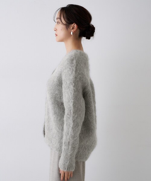UNTITLED(アンタイトル)の「【ゆったり】アルパカ混シャギー カーディガン(カーディガン/ボレロ・レディース・ライトパープル/ライトブルー/グレー・02)」の22枚目の写真