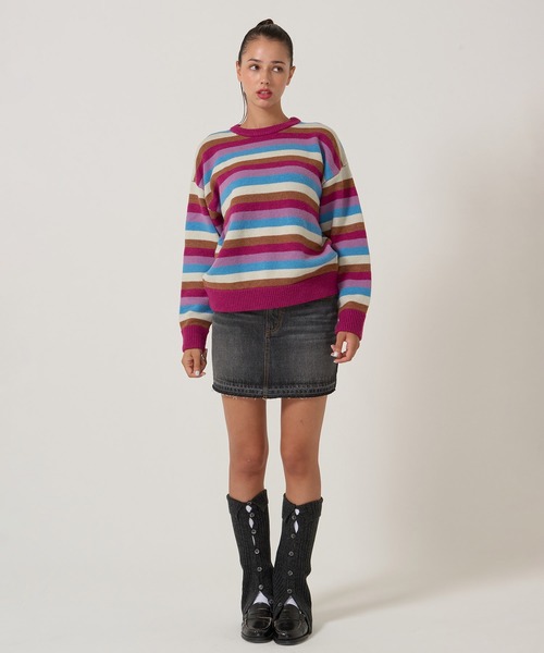 TINA：JOJUN（ティーナジョジュン）の「パッチワーク デニム ミニスカート TINA：JOJUN（デニムスカート・レディース・グレー/ブルー・S/M）」の3枚目の写真