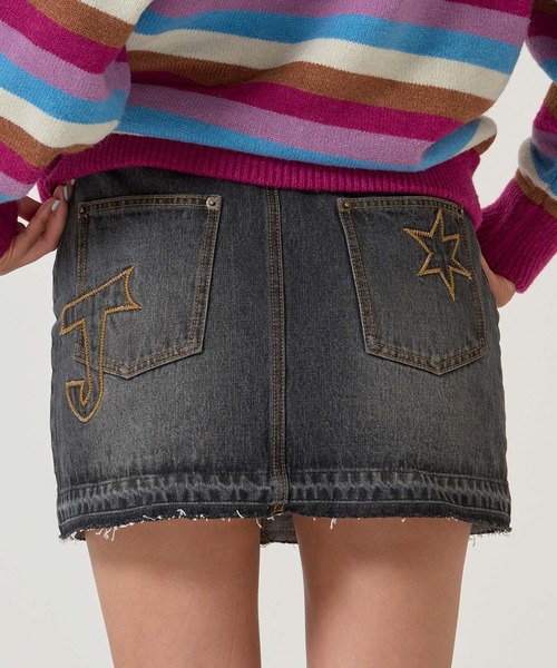 TINA：JOJUN（ティーナジョジュン）の「パッチワーク デニム ミニスカート TINA：JOJUN（デニムスカート・レディース・グレー/ブルー・S/M）」の11枚目の写真