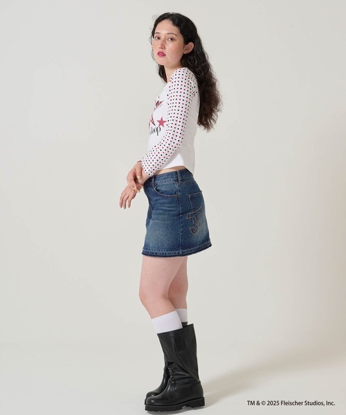 TINA：JOJUN（ティーナジョジュン）の「パッチワーク デニム ミニスカート TINA：JOJUN（デニムスカート・レディース・グレー/ブルー・S/M）」の13枚目の写真