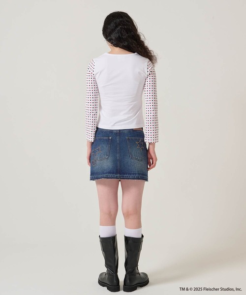 TINA：JOJUN（ティーナジョジュン）の「パッチワーク デニム ミニスカート TINA：JOJUN（デニムスカート・レディース・グレー/ブルー・S/M）」の20枚目の写真