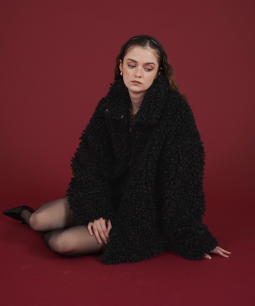 プードルボアオーバーサイズダブルジップブルゾン（ブルゾン）｜Mili