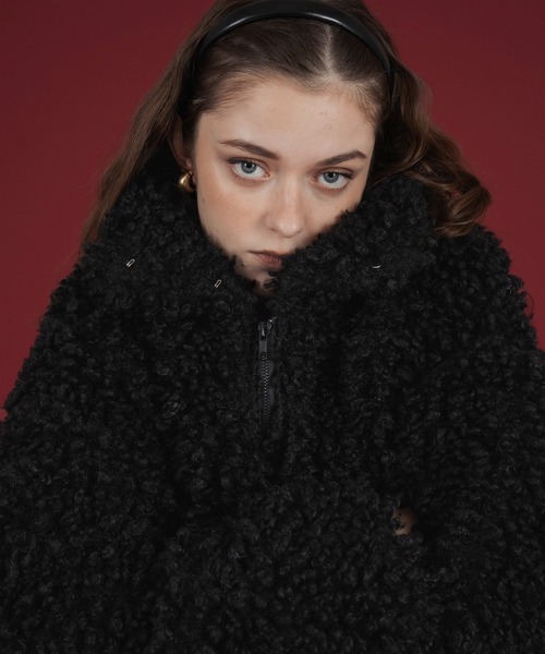 プードルボアオーバーサイズダブルジップブルゾン（ブルゾン）｜Mili