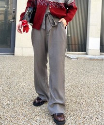 DOUBLE NAME（ダブルネーム）の「リボン付き配色ステッチフレアパンツ（その他パンツ）」