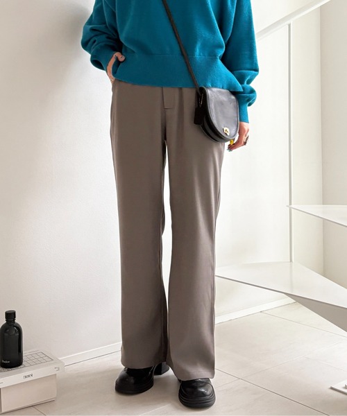 DOUBLE NAME（ダブルネーム）の「リボン付き配色ステッチフレアパンツ（その他パンツ・レディース・ブラウン/グレー・FREE）」の14枚目の写真