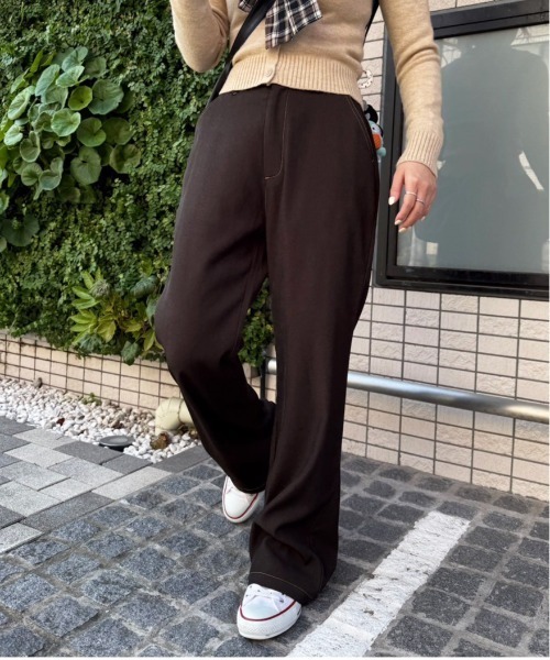 DOUBLE NAME（ダブルネーム）の「リボン付き配色ステッチフレアパンツ（その他パンツ・レディース・ブラウン/グレー・FREE）」の17枚目の写真