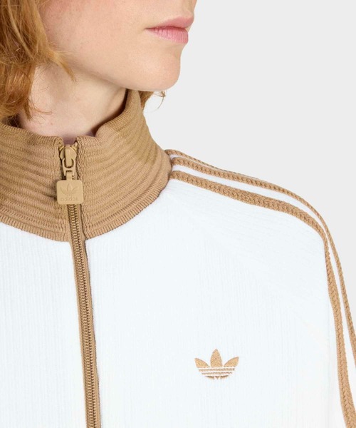 adidas（アディダス）の「アディダス オリジナルス ベロア ニット トラックトップ / ジャージ / トラックジャケット / アディダスオリジナルス adidas Originals（ジャージ・レディース・レッド/ピンク/ホワイト・X-LARGE/XX-LARGE/SMALL/MEDIUM/LARGE/X-SMALL）」の5枚目の写真