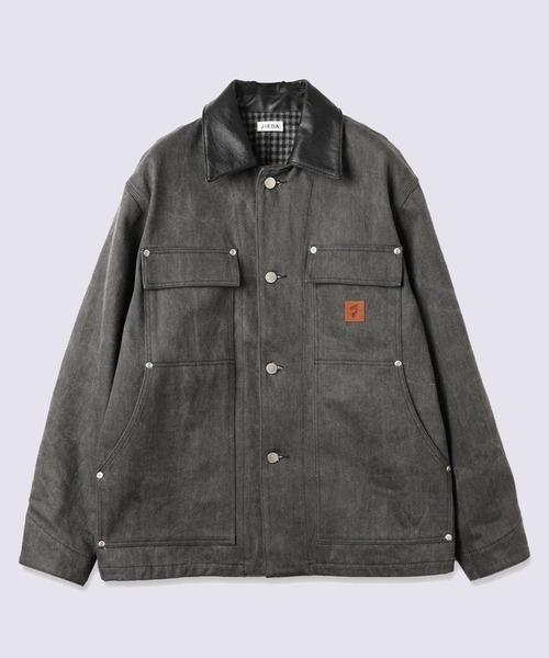 Jieda（ジエダ）の「【JieDa】LEATHER COLLAR FADE COVERALL（カバーオール・メンズ・ベージュ/ブラック・1/2）」の2枚目の写真