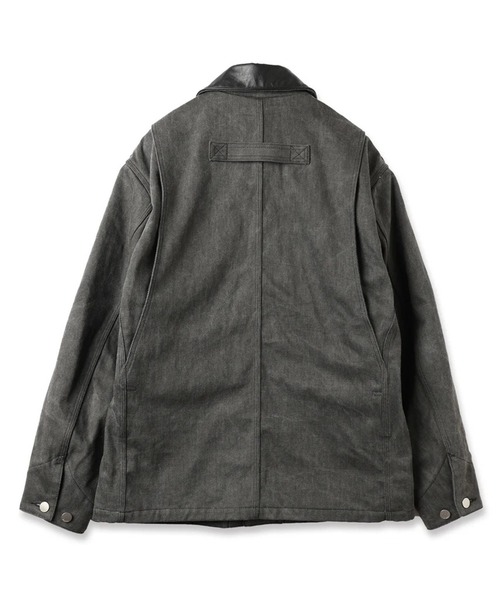 Jieda（ジエダ）の「【JieDa】LEATHER COLLAR FADE COVERALL（カバーオール・メンズ・ベージュ/ブラック・1/2）」の3枚目の写真