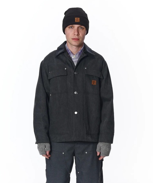 Jieda（ジエダ）の「【JieDa】LEATHER COLLAR FADE COVERALL（カバーオール・メンズ・ベージュ/ブラック・1/2）」の8枚目の写真