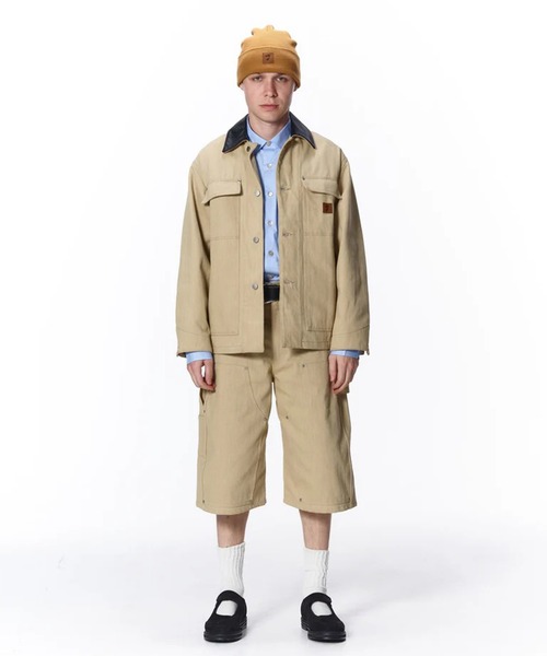 JieDa】LEATHER COLLAR FADE COVERALL（カバーオール）｜Jieda（ジエダ