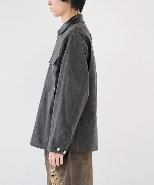 Jieda（ジエダ）の「【JieDa】LEATHER COLLAR FADE COVERALL（カバーオール・メンズ・ベージュ/ブラック・1/2）」の15枚目の写真