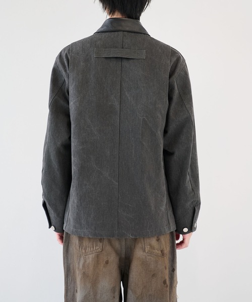 Jieda（ジエダ）の「【JieDa】LEATHER COLLAR FADE COVERALL（カバーオール・メンズ・ベージュ/ブラック・1/2）」の16枚目の写真