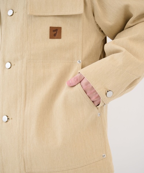 セール】【JieDa】LEATHER COLLAR FADE COVERALL（カバーオール