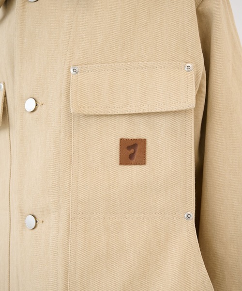 JieDa】LEATHER COLLAR FADE COVERALL（カバーオール）｜Jieda（ジエダ