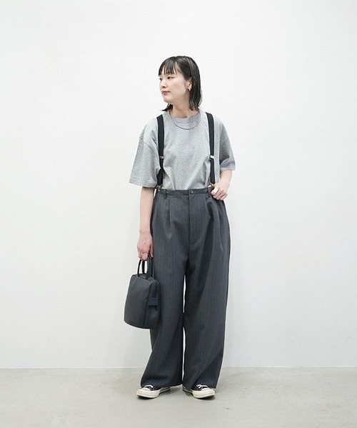 SOLAMONAT LARME（ソラモナラーム）の「ストライプサスペンダーパンツ（その他パンツ・レディース・ブラック/チャコール/グレー・38）」の12枚目の写真