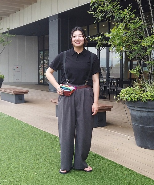 SOLAMONAT LARME（ソラモナラーム）の「ストライプサスペンダーパンツ（その他パンツ・レディース・ブラック/チャコール/グレー・38）」の13枚目の写真