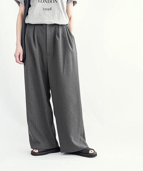 SOLAMONAT LARME（ソラモナラーム）の「ストライプサスペンダーパンツ（その他パンツ・レディース・ブラック/チャコール/グレー・38）」の10枚目の写真