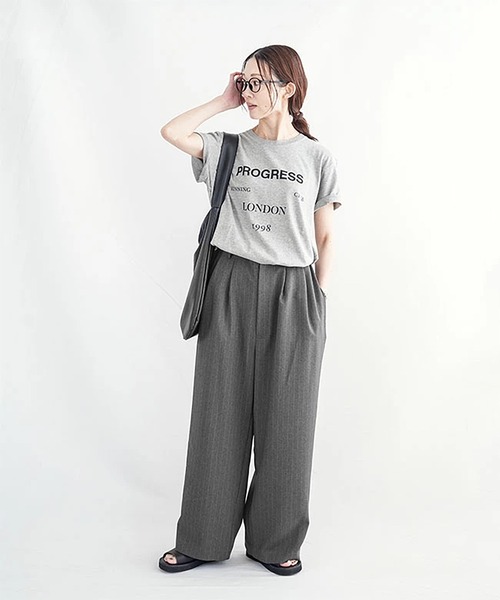 SOLAMONAT LARME（ソラモナラーム）の「ストライプサスペンダーパンツ（その他パンツ・レディース・ブラック/チャコール/グレー・38）」の11枚目の写真