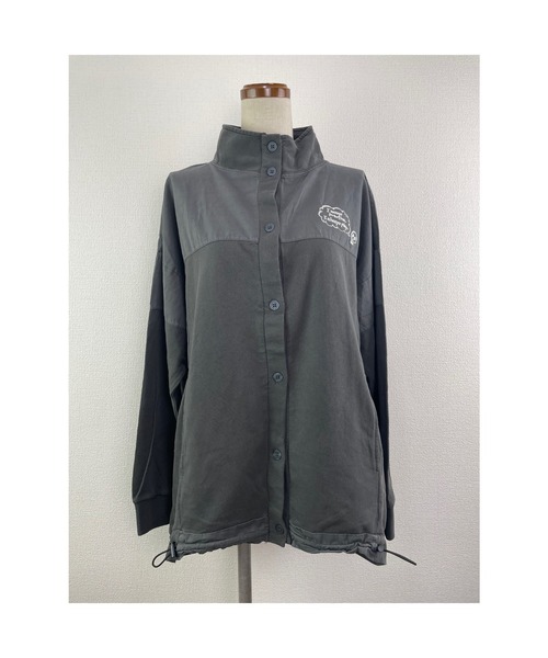 WORLD WIDE LOVE!(ワールドワイドラブ)の「ピグメント裏毛スタンドブルゾン(スウェット・レディース・パープル/ホワイト系その他/ブラック・1)」の9枚目の写真