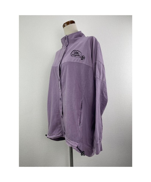 WORLD WIDE LOVE!(ワールドワイドラブ)の「ピグメント裏毛スタンドブルゾン(スウェット・レディース・パープル/ホワイト系その他/ブラック・1)」の14枚目の写真