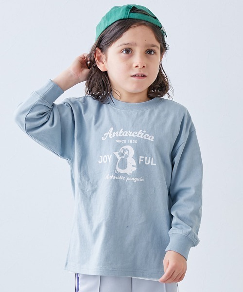 devirock（デビロック）の「綿100％ デビラボ BIGシルエット プリント袖リブ 長袖Tシャツ（Tシャツ/カットソー・キッズ・イエロー系その他3/ブラック系その他4/ホワイト系その他/グリーン系その他/ブルー系その他/グレー系その他2/グリーン系その他2/グレー系その他3/ブラック系その他/ブラック系その他3/オレンジ系その他/グレー系その他/イエロー系その他/ブルー系その他2/ブラック系その他2/ブルー系その他3・90cm/100cm/110cm/120cm/130cm/140cm/150cm/160cm）」の11枚目の写真