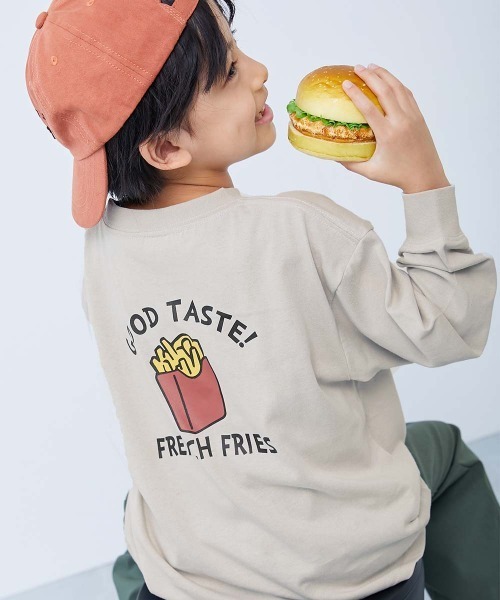 devirock（デビロック）の「綿100％ デビラボ BIGシルエット プリント袖リブ 長袖Tシャツ（Tシャツ/カットソー・キッズ・イエロー系その他3/ブラック系その他4/ホワイト系その他/グリーン系その他/ブルー系その他/グレー系その他2/グリーン系その他2/グレー系その他3/ブラック系その他/ブラック系その他3/オレンジ系その他/グレー系その他/イエロー系その他/ブルー系その他2/ブラック系その他2/ブルー系その他3・90cm/100cm/110cm/120cm/130cm/140cm/150cm/160cm）」の8枚目の写真