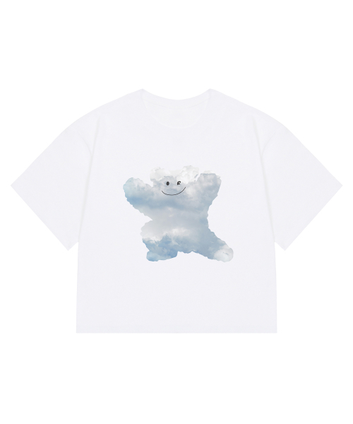 GRAVER（グレーバー）の「[ウーマン]ビッグクラウドベアスマイルクロップ半袖Tシャツ_ホワイト（Tシャツ/カットソー・レディース・ホワイト・FREE）」の3枚目の写真