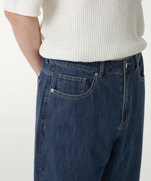 MUSINSA STANDARD（ムシンサスタンダード）の「リネンライクワイドデニムパンツ [ミディアムインディゴ]（デニムパンツ・メンズ・その他・26/27/28/29/30/31/32/34/38/42/36/33/40）」の6枚目の写真