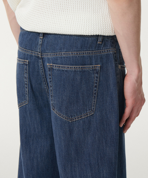 MUSINSA STANDARD（ムシンサスタンダード）の「リネンライクワイドデニムパンツ [ミディアムインディゴ]（デニムパンツ・メンズ・その他・26/27/28/29/30/31/32/34/38/42/36/33/40）」の7枚目の写真