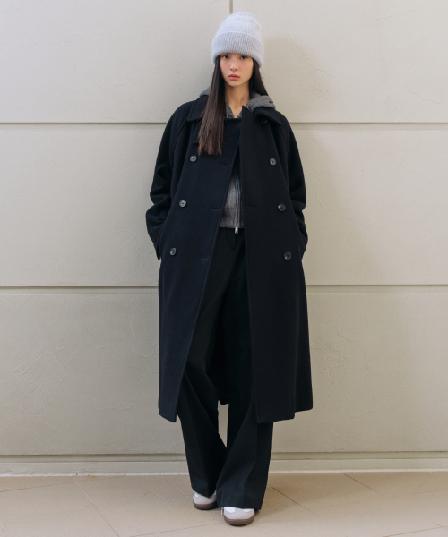 ウィメンズカシミヤブレンドトレンチコート[ブラック]（チェスター