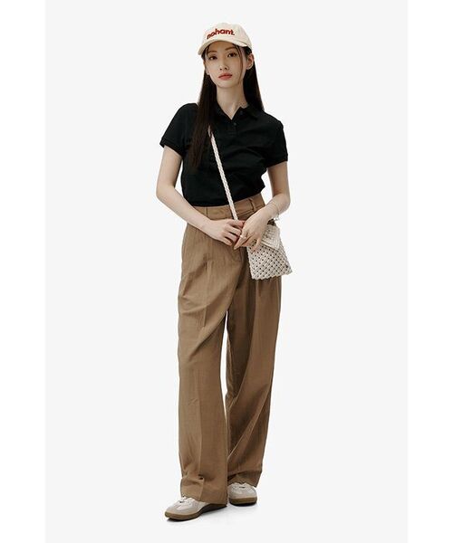 MUSINSA STANDARD WOMAN（ムシンサスタンダードウーマン）の「ウィメンズクリンクルワイドパンツ[ベージュ]（スラックス・レディース・その他・24/25/26/27/28/29/30）」の8枚目の写真