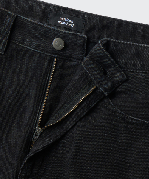 MUSINSA STANDARD（ムシンサスタンダード）の「裏起毛ビッグワイドデニムパンツ [ウォッシュドブラック]（デニムパンツ・メンズ・その他・40/38/42/36/34/32/30/31/33/26/27/28/29）」の3枚目の写真