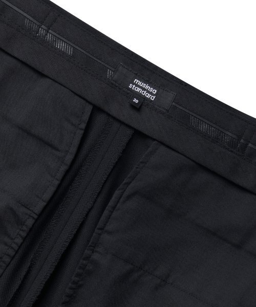 MUSINSA STANDARD（ムシンサスタンダード）の「サマーウールツーピンタックワイドヒドゥンバンディングスラックス[ブラック]（スラックス・メンズ・その他・38/42/34/30/33/26/27/28/31/32/36/29/40）」の6枚目の写真
