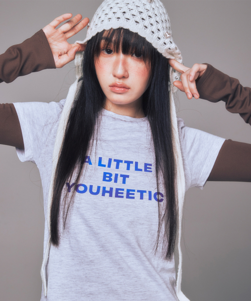 YOUHEE(ユヒ)の「YOUHEETIC HALF TEE LIGHT GREY(Tシャツ/カットソー・レディース・その他・MEDIUM/SMALL)」の1枚目の写真