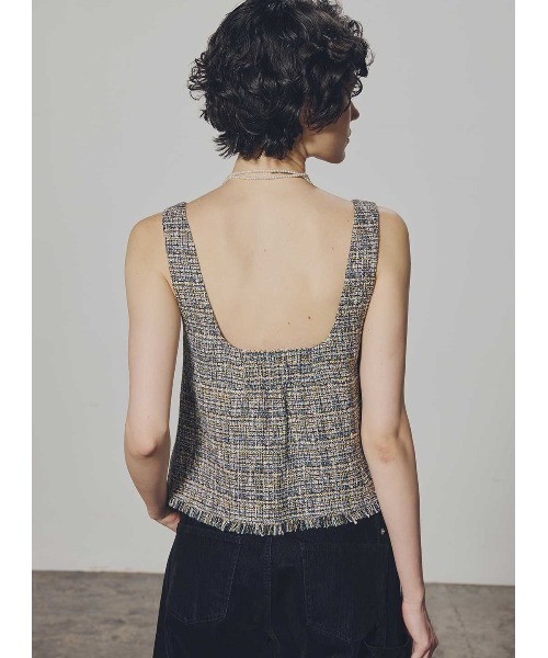 COEL（コエル）の「ツイードフロントスリットビスチェ（その他トップス・レディース・ネイビー/マルチ・FREE）」の3枚目の写真