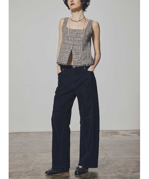 COEL（コエル）の「ツイードフロントスリットビスチェ（その他トップス・レディース・ネイビー/マルチ・FREE）」の4枚目の写真